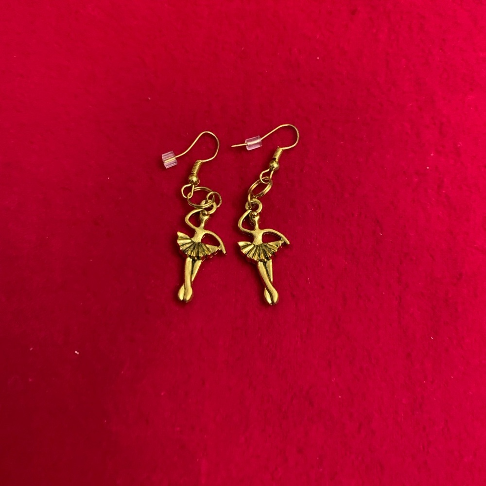 Elegant Gold Coloured Ballerina Earrings